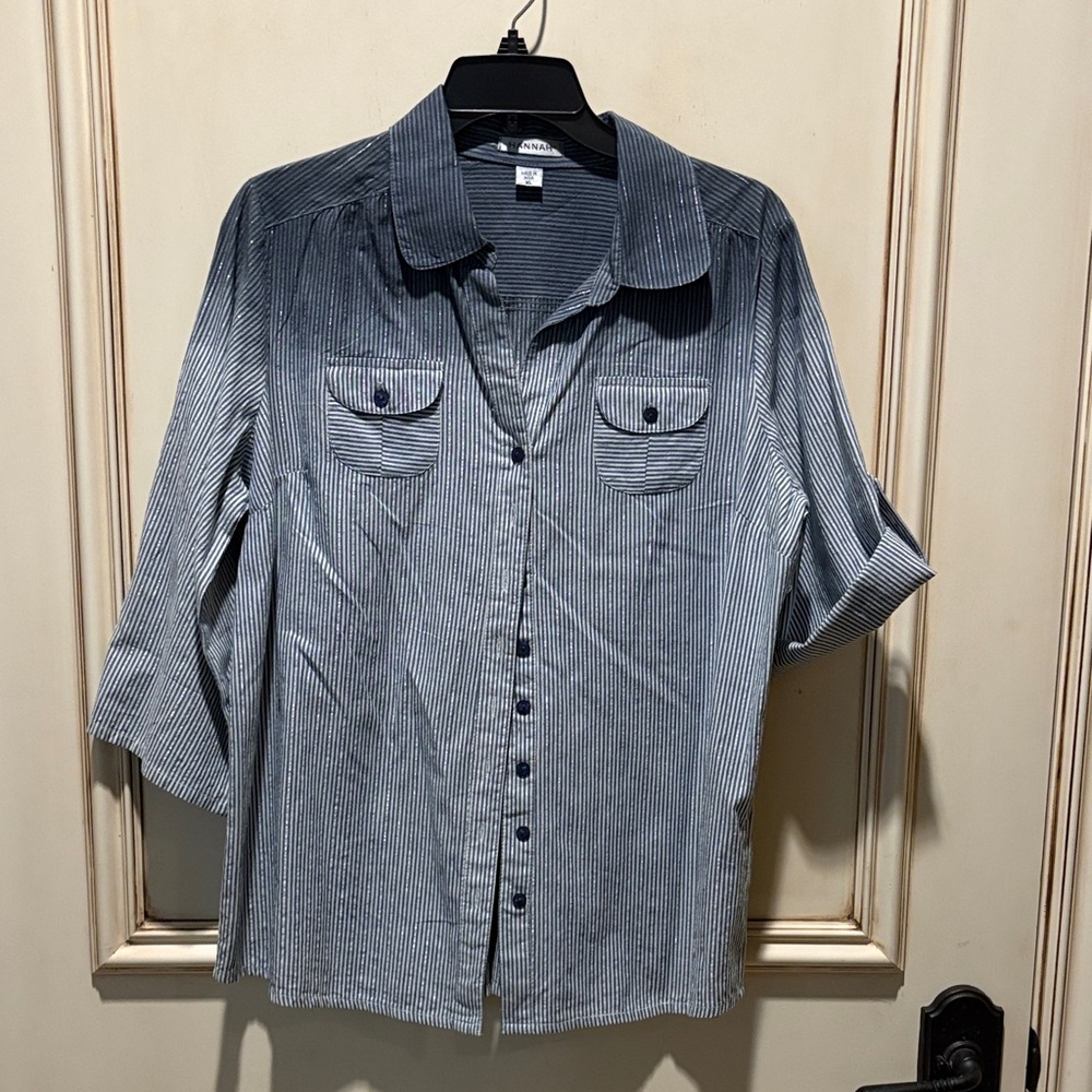 Hannah Blue Striped Ombré Shirt